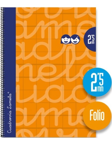 CUADERNO ESPIRAL Fº 80H 90G 25MM NARANJA CUADROVIA EXTRA